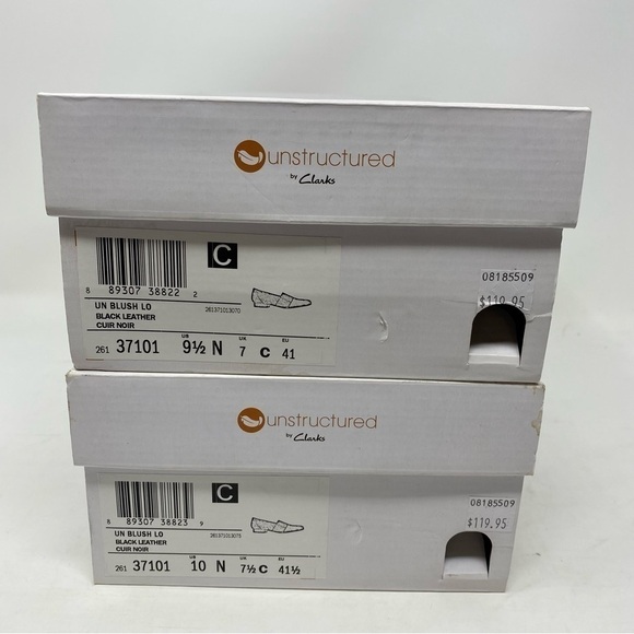 Clarks Un Blush Lo Black Leather Loafer Flats NARROW - Picture 10 of 10